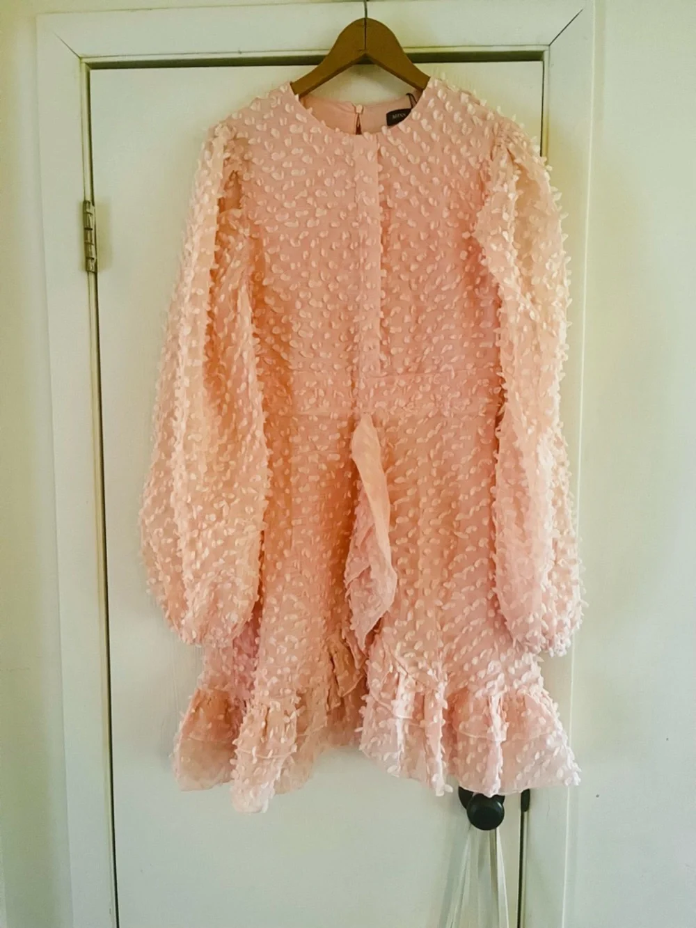 Milkmaid Fairycore Ethereal Chiffon Dainty Feminine Textured Ruffle Boho Dress L - Picture 1 of 10